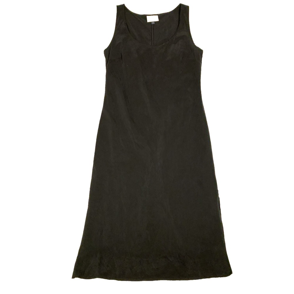Universal Thread M Black Faux Suede Sleeveless Tank Maxi Dress Side Slit